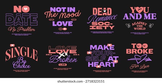 Urban Streewear Typography Vector T-shirt Designs Bundle, Urban Quotes Graphic Valentine Design, Minimalist Design for Screen Clothing Design, Love Vector Design, Romantic urban vector illustration for t-shirt and poster, Urban Streetwear Vector