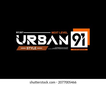 urban style 91 stylish t-shirt and apparel abstract design. Vector print, typography, poster. Global swatches.