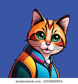 Urban style cat cartoon vector illustration
