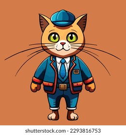 urban style cute cat cartoon animal vector illustration
