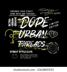 Urban Style Design Ästhetik, Casual Fashion Streetwear, Slogan Typografie. für Siebdruck-T-Shirts, Jacken.