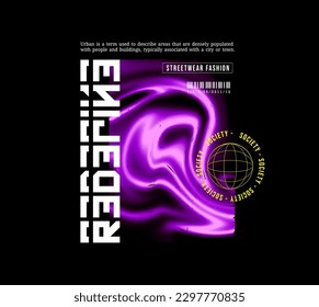 Urban Style Design Aesthetics, Casual Fashion, Streetwear, Typography. for screen printing t-shirts, jackets