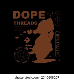 Urban Style Design, Brutalism Graphic Design, Slogan Text and Texture. for Screen Printing Patterns, Denim Jackets, Shirts or Posters.