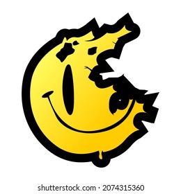 Urban Style Embroidered Streetwear Broken Smile Patch