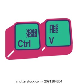 Urban Style Embroidered Streetwear, Keyboard Patch