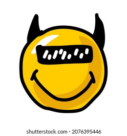 Urban Style Embroidered Streetwear Smile Swag Devil Patch