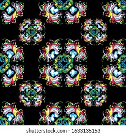 urban style ethnic ornament in bright color seamless abstract illustration for your design