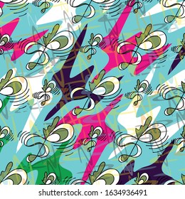 urban style ethnic ornament in bright color seamless abstract illustration for your design