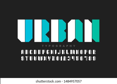 Urban style font design, alphabet letters and numbers, vector illustration