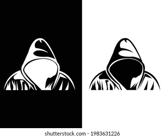 Urban style. Hooded man. City Silhouette. Underground street art.