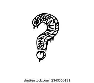 urban style question mark on white background