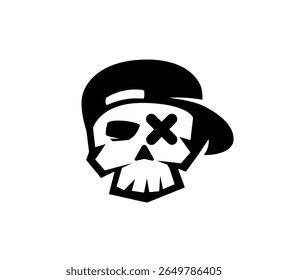 Urban Style Skull with Baseball Hat Icon