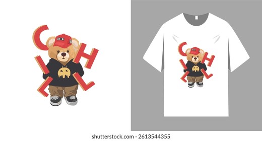 Urban style slogan graphic design. Cool typography with cool bear symbol. Vector illustration design for slogan t-shirt, t-shirt, fashion graphic, print, sweatshirt and hoodie.