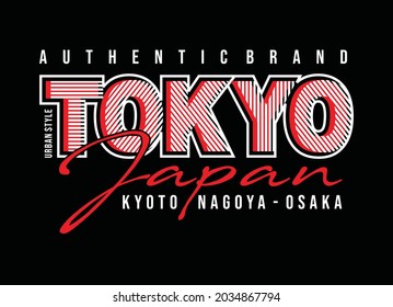 Urban style, tokyo japan, typography graphic design, for t-shirt prints, vector illustration