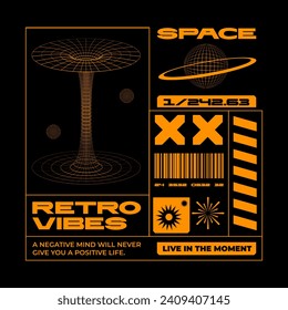 Urban Style T-Shirt print Design, Streetwear Aesthetic Y2K fashion. Printable vector clothes design. Grunge outfit screen printing.