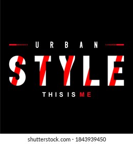 URBAN, STYLE, TYPOGRAPHY ILLUSTRATION, T-SHIRT GRAPHICS, RED AND WHITE, PRINT, BLACK CLOTH.