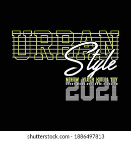 Urban style typography t-shirt graphics, vectors