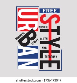 urban style typography, vector illustration for print
