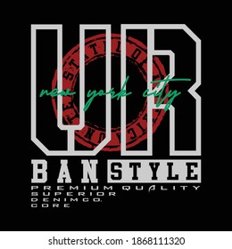 urban style,new york city,text,letters tee typography stock vector illustration design