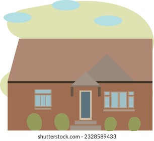 Urban or suburban neighborhood house. Stock vector illustrator.