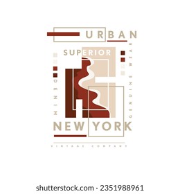 Urban Superior New York Typography abstract modern t shirt print  Urban Superior New York Typography abstract modern t shirt print