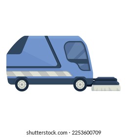 Urban sweeper icon cartoon vector. Street truck. Machine city