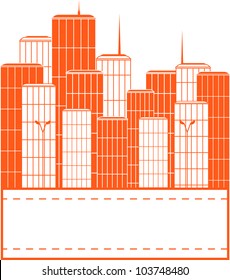urban symbol with city skyscraper and space for text