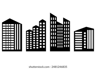 Urban tall building icon design 