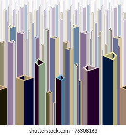 Urban theme abstract illustration. Vector background. Left to right seamless.
