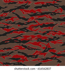 Urban Tiger stripe Camouflage seamless patterns. Vector Illustration.