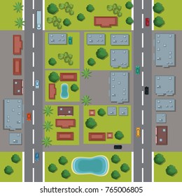 Urban top view cartoon