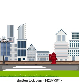An urban town scene illustration