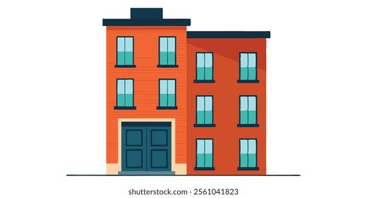 Urban Townhouse Vector Illustration for Clean Designs