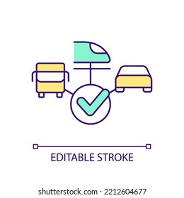 Urban traffic organization RGB color icon. Passenger transportation. City infrastructure. Isolated vector illustration. Simple filled line drawing. Editable stroke. Arial font used