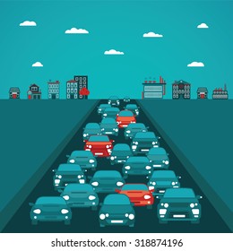 Urban traffic vector concept in flat style