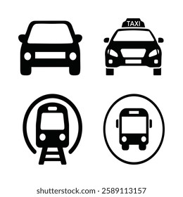Urban Transit Public Transportation Vector Illustrations Flat Design
