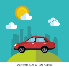 Urban transport and vehicles design, vector illustration