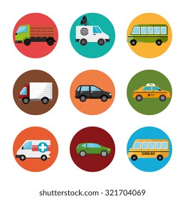 Urban transport and vehicles design, vector illustration