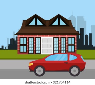 Urban transport and vehicles design, vector illustration