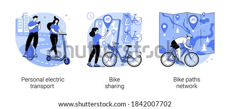 Similar – Image, Stock Photo Rental bikes on the beach. Blue bicycles on the street.