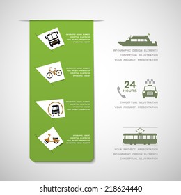 Urban transportation infographic design elements
