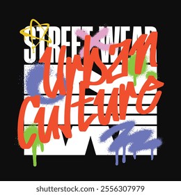 Urban typograhpy streetwear vector template