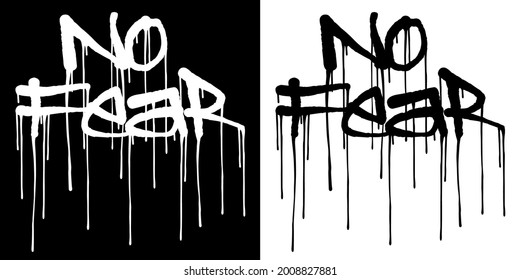 Urban typography graffiti no fear slogan print for man - woman graphic tee t shirt - Vector 