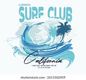 urban typography graffiti slogan print. surf club typography, hawaii big island, surfing in hawaii, beach van with surf board, Long beach, summer vibes hand draw, summer slogan with beach illustration