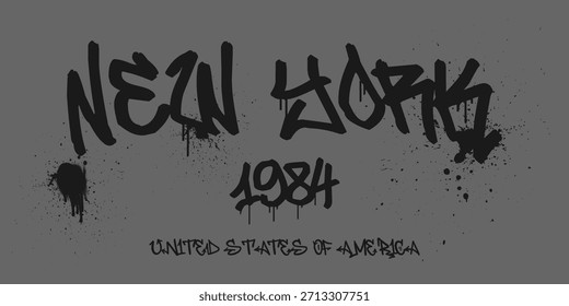 Impresión Urbana del lema del estado del graffiti de la tipografía para el hombre - camiseta gráfica de la mujer - Vector