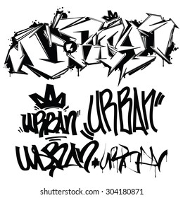 Urban Typography Graffiti Tags