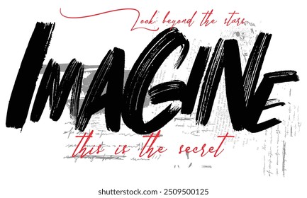 Urban typography hipster street art graffiti slogan, IMAGINE word in graffiti, IMAGINE slogan typography grhaphik design for t-shirt, posters.eps8