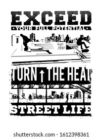 Urban typography print for t-shirt.