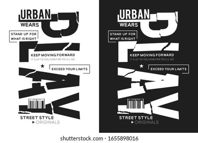 Urban typography print for t-shirt.