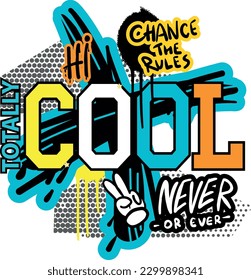 Urban typography street art graffiti slogan print with spray effect for graphic tee , web, card - Vector
